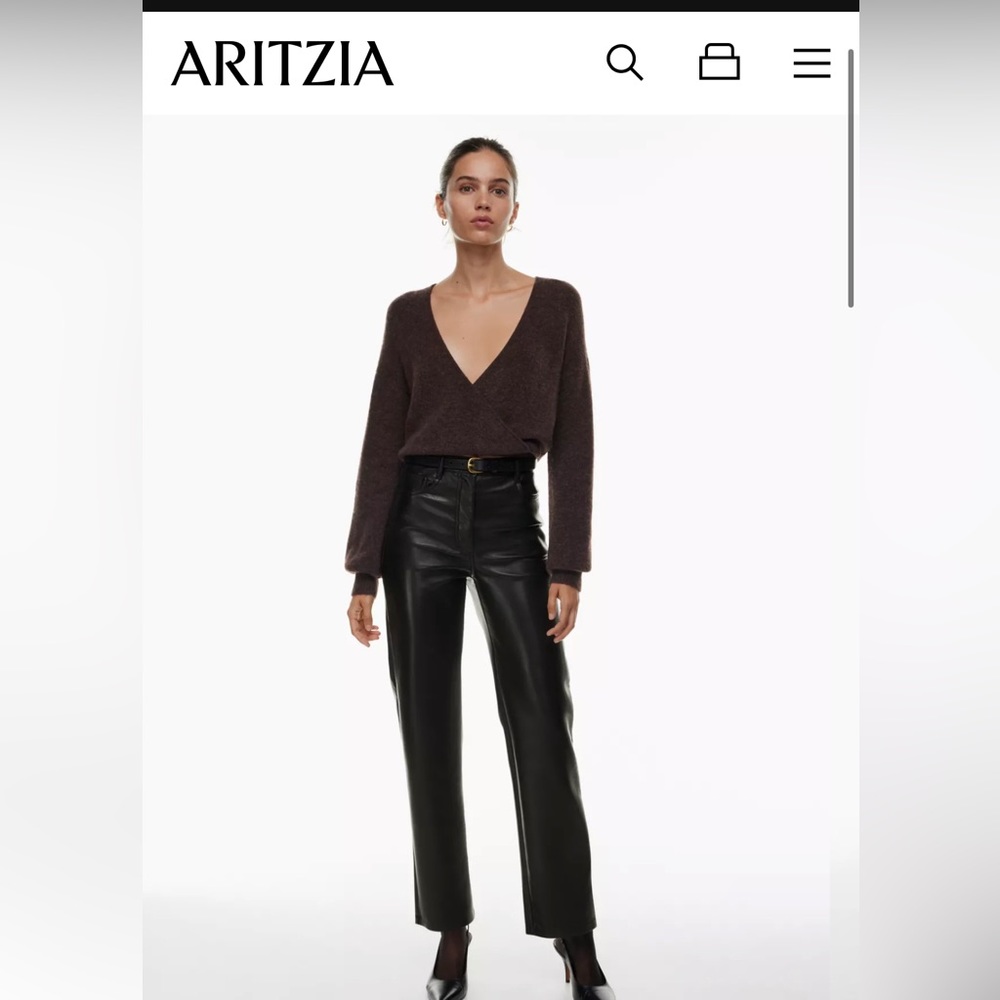 Aritzia Black Leather Pants